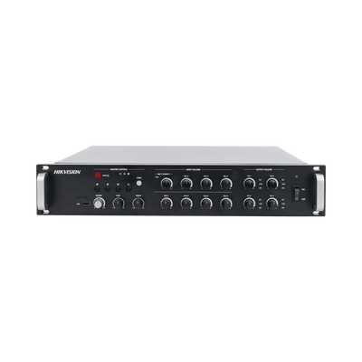 Amplificador de Red |  4 Zonas de 250W | 100V/70v | Calendarización de eventos | Biblioteca de Materiales de Audio | Entrada de Alarma | Hik-Connect /Hikcentral profesional · HIKVISION