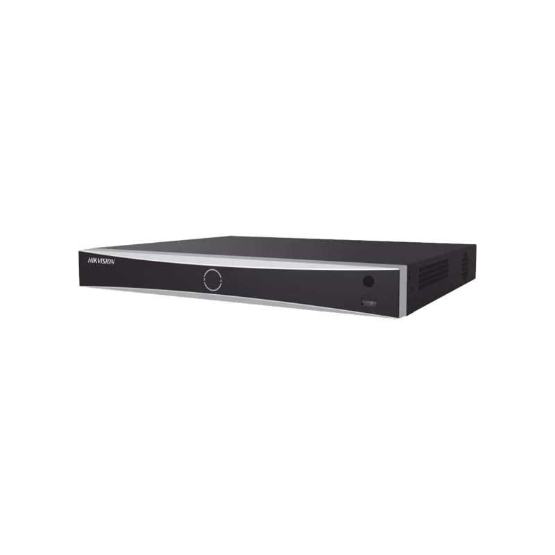 NVR 32 Megapixel (8K) / Reconocimiento Facial (Base de Datos) / 16 Canales IP / 2 Bahías de Disco Duro / 16 Puertos PoE+ / HDMI en 8K / ACUSENSE / Soporta POS / Deepin Mind / · HIKVISION