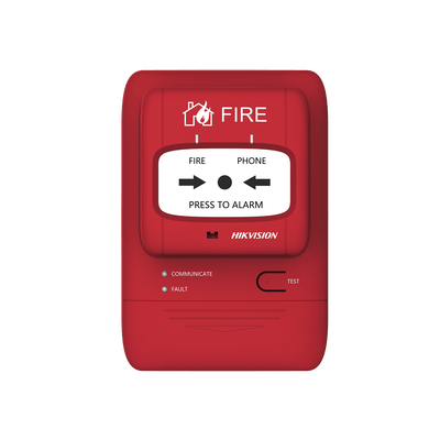 (HikFire) Botón Manual de Alarma contra Incendios / Comunicación LoRa / Indicador Multicolor / Reseteo con Llave / Instalación en Pared · HIKVISION