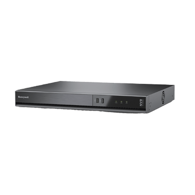 NVR 8 Megapixel (4K) / 16 Canales / 16 Puertos PoE+ / H.265 / 2 Bahías de Disco Duro (No incluidos) / Conexión P2P / ONVIF / NDAA / Soporta IA / Serie 35 / Audio y Alarmas I/O / Honeywell Security · HONEYWELL