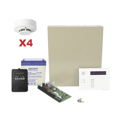 Kit de Panel de Alarma VISTA48LA con Gabinete, Batería y Transformador / 4 Sensores de humo · HONEYWELL HOME RESIDEO