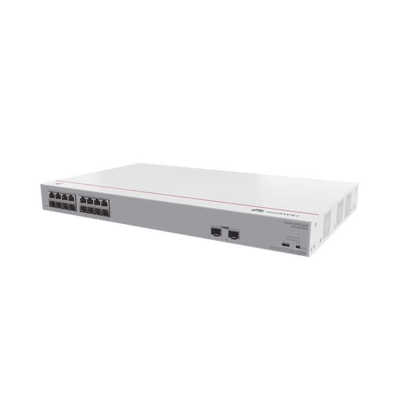 Switch Gigabit No Administrable PoE / 16 puertos 10/100/1000 Mbps (PoE) / 2 Puertos SFP Uplink / 124W · HUAWEI