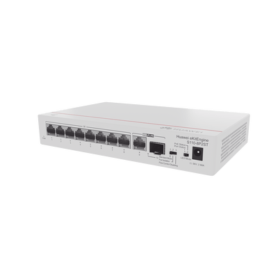 Switch Gigabit No Administrable PoE / 8 puertos 10/100/1000 Mbps (PoE) / 2 Puertos SFP Uplink / 124W · HUAWEI