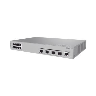 Switch de acceso eKit Administrable / Capa 2 / 8 Puertos PoE+ Gigabit + 4 SFP + Puerto Consola / PoE Perpetuo / Presupuesto PoE 125 W / Sin licenciamiento · HUAWEI
