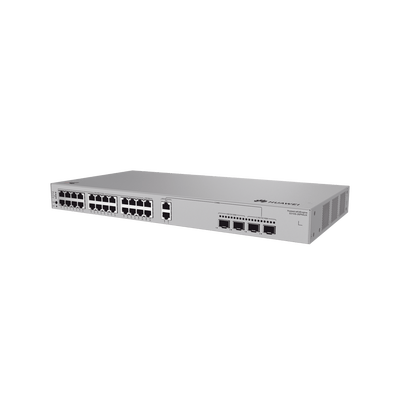 Switch Gigabit Administrable PoE Capa 3 / 24 Puertos 10/100/1000 Mbps (22 PoE) / 2 Puertos 2.5GE (PoE) combo 2 Puertos SFP 2.5GE /2 Puertos SFP+ 10GE / 400W / PoE Perpetuo / iStack / Administración Nube Gratis · HUAWEI