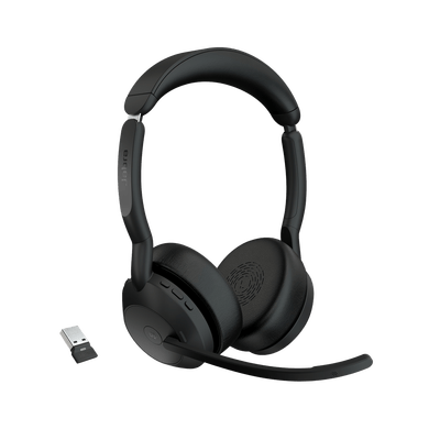 Jabra Evolve2 55, Auricular stereo versión MS, dongle USB-A con cancelación de ruido (25599-999-999) · JABRA