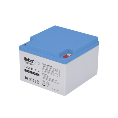 Batería de respaldo 12 V | 26 Ah AGM | Especial para Seguridad Electrónica | UPS | Sistemas de Emergencia | Vida útil 5 años | Terminales M5 · LINKEDPRO BY EPCOM