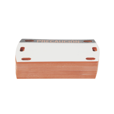 Etiqueta Autolaminada para Identificación de Fibra Óptica Paquete de 25 Piezas, Para Uso Interior/Exterior, Dimensiones de 90 x 50 mm (3.54 x 1.97 Pulgadas), Color Negro con Naranja · LINKEDPRO BY EPCOM