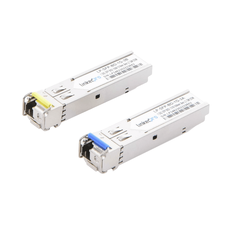 Transceptores Ópticos Bidireccionales SFP (Mini-Gbic) / Monomodo 1310 & 1550 nm / 1.25 Gbps / 1000BASE-BX / Conector LC/UPC Simplex / DDM / Hasta 3 km / 2 Piezas · LINKEDPRO BY EPCOM