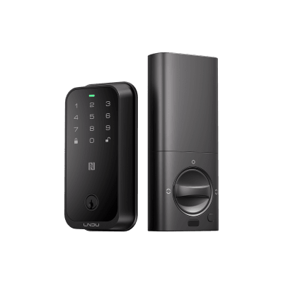 Cerradura Inteligente con Huella Digital LNDU HK01W / WiFi Integrado / Compatible Apple HomeKit / Teclado Táctil / 8 Baterías AA / Escaneo iPhone-Apple Watch-Fob / Bloqueo Manual y Automático / Exterior IP54 · LNDU