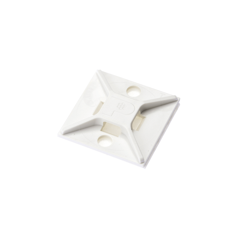 Montaje-Sujetador Para Cable de 4 Vías, con Adhesivo, 25.4 x 25.4mm (1in x 1in), Color Blanco, Uso en Interior, 1 pieza · PANDUIT