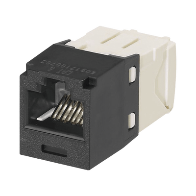 Conector Jack RJ45 Estilo TG, Mini-Com, Categoría 6, de 8 Posiciones y 8 Cables, Color Negro · PANDUIT