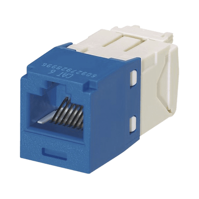 Conector Jack RJ45 Estilo TG, Mini-Com, Categoría 6, de 8 Posiciones y 8 Cables, Color Azul · PANDUIT