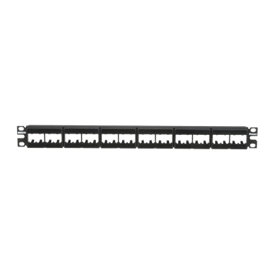 Panel de Parcheo Modular Mini-Com (Sin Conectores), Plano, Sin Blindaje, Con Etiqueta y Cubierta, de 24 Puertos, 1UR · PANDUIT