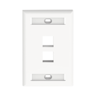 Placa de Pared Vertical, Salida Para 2 Puertos Keystone, Con Espacios Para Etiquetas, Color Blanco · PANDUIT