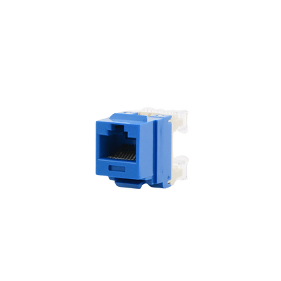 Conector Jack Estilo 110 (de Impacto), Tipo Keystone, Categoría 6, de 8 Posiciones y 8 Cables, Color Azul · PANDUIT