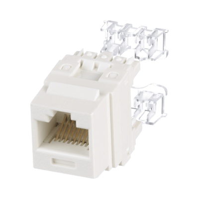 Conector Jack Estilo 110 (de Impacto), Tipo Keystone, Categoría 6, de 8 Posiciones y 8 Cables, Color Blanco Mate · PANDUIT