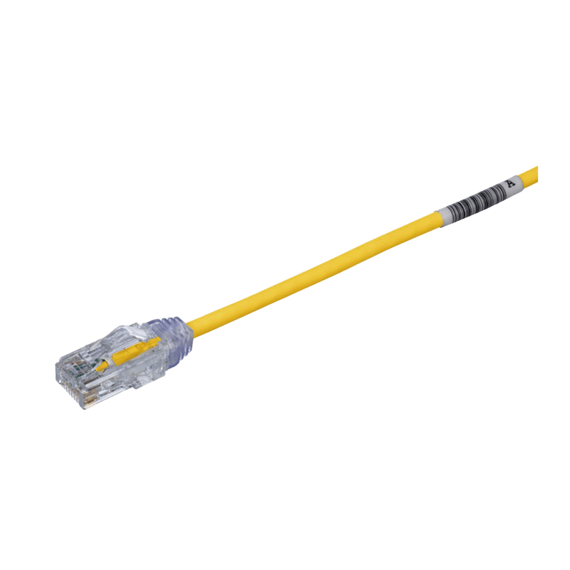 Cable de Parcheo TX6, UTP Cat6, Diámetro Reducido (28AWG), Color Amarillo, 20.2 cm (8 Pulgadas) · PANDUIT