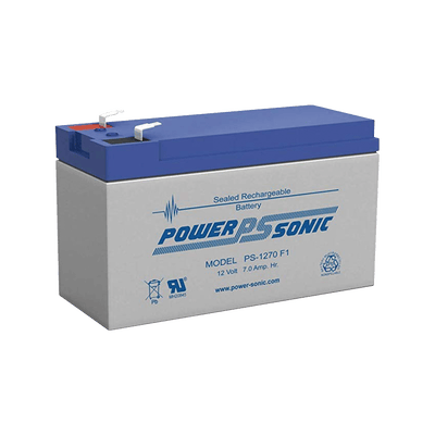 Batería 12V, 7AH, Para Respaldo, Tecnologías AGM/VRLA, 5 Años Vida Útil, Terminales F1, Reconocida UL · POWER SONIC