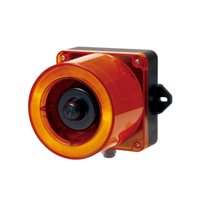 Combinacion de baliza LED color Ámbar y sirena electrónica de 31 tonos resistente a la intemperie de volumen máx. 123 dB a 110-240 VCA · QLIGHT