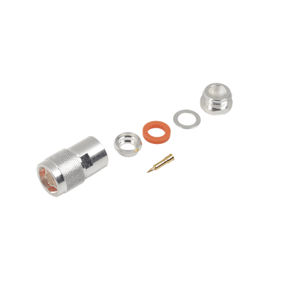Conector N Macho de Rosca para Cables 9913, RFLASH-1113, 7810A, RG8/U-SYS, CNT-400, 8214, Plata/Oro/Teflón. · RF INDUSTRIES,LTD