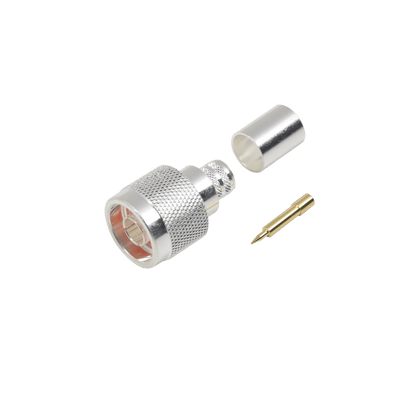 Conector N Macho de Anillo plegable para cables LMR-400, 9913, CNT-400, RG8/U-SYS, RFLASH-1113, 8214. · RF INDUSTRIES,LTD
