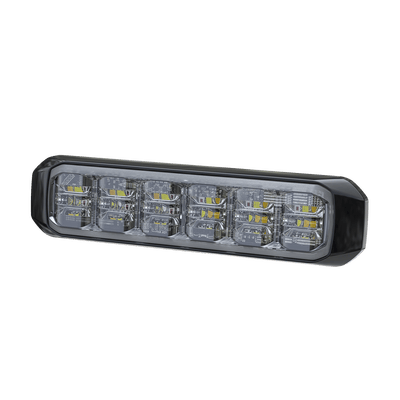 Luz Auxiliar de 18 LED, SAE, Tricolor, Bisel Negro, Rojo/Blanco/Azul, Lente Transparente · SIGNALPRO