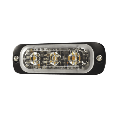 Luz Auxiliar de 3 LED, Ambar, SAE, 12-24 Vcd, Lente transparente · SIGNALPRO