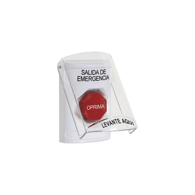 Botón Multipropósito, Texto Salida De Emergencia, Llave para Restablecer, Bocina Integrada De Alarma, Tapa De Policarbonato, 2 Relevadores forma C, Interior · STI
