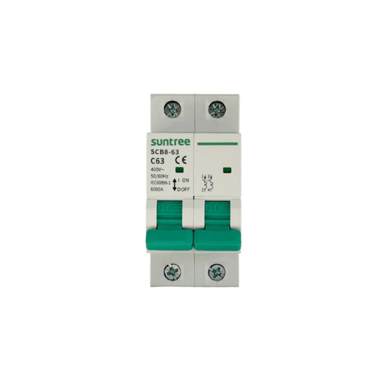 Protección Térmica/ Interruptor 2P, 32 A,  Corriente Alterna 400Vca para Aplicación Fotovoltaica Montaje Riel DIN · SUNTREE