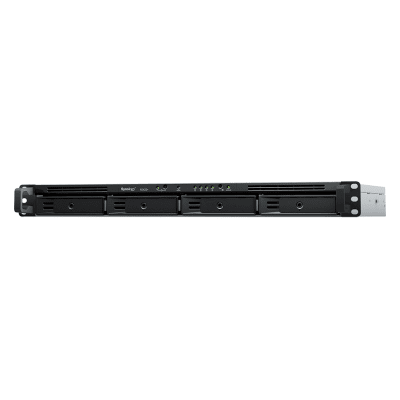 NAS RackStation RS422+ | 4 Bahías | 1U | AMD Ryzen R1600 | 2 GB DDR4 ECC | 570 MB/s Lectura | 530 MB/s Escritura | Puertos Dual 1GbE | Actualización 10GbE | Compatibilidad RAID | Synology DSM. · SYNOLOGY