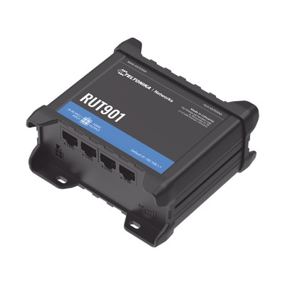 Router Industrial LTE 4G / 150 Mbps Cat 4 / 4 Puertos Ethernet / WiFi 2.4 GHz / Doble SIM / Montaje DIN / -40°C a 75°C · TELTONIKA