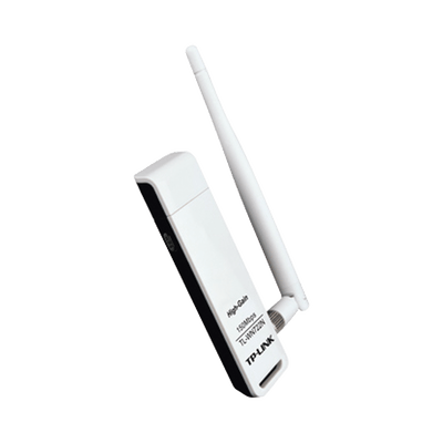 Adaptador USB inalámbrico de alta ganancia N 150 Mbps 2.4 GHz con 1 antena desmontable de 4dBi · TP-LINK