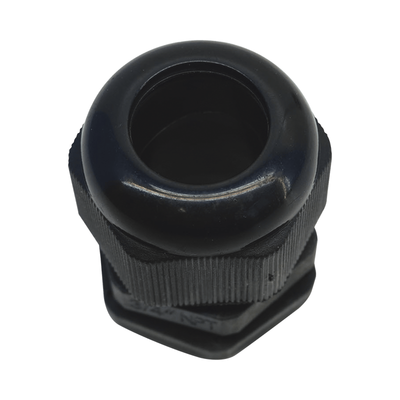 Conector Plástico Negro Tipo Glándula para Rosca NPT 3/4" · TXPRO
