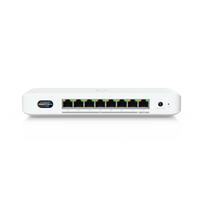 UniFi Device Bridge Switch (UDB-Switch) – Switch PoE+ Compacto con Puertos Multi-Gig (1 x 10 GbE y 7 x 2.5 GbE) y Enlace Inalámbrico WiFi 7 Integrado · UBIQUITI