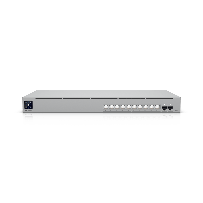 USW Pro XG 10 PoE Switch PoE+++ Capa 3 Etherlighting™ de 10 Puertos 10GbE (Todos PoE+++) y 2 Puertos SFP+ con Disponibilidad PoE de 400W · UBIQUITI