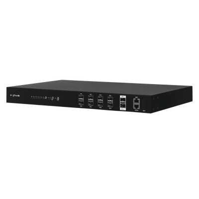 UFiber GPON OLT, Terminal de línea óptica hasta 1024 ONUs concurrentes, con 8 puertos SFP GPON + 2 puertos SFP+ 10 G · UBIQUITI