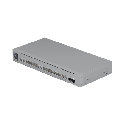 UniFi Switch Pro Max 16 PoE con funciones Capa 3, 16 puertos EtherLight RGB / (4) puertos 2.5 GbE POE++ y (12) puertos GbE POE+ /(2) puertos SFP+ 10G /con pantalla táctil informativa, hasta 180W de presupuesto POE · UBIQUITI