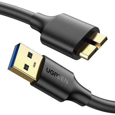 Cable Adaptador USB-A 3.0 a Micro USB 3.0 / 0.5 Metros / Carga y Sincronización de Datos / Velocidad de hasta 5 Gbps / Blindaje Interior Múltiple / Núcleo de Cobre Estañado de 22 AWG / Compatibilidad Universal. · UGREEN