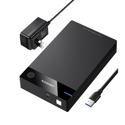 Carcasa de Disco Duro para  3.5" y  2.5" (Enclosure) | Con Cable USB 3.0 | Para HDD 3.5" / SSD 2.5" | SATA I/II/III | UASP | Hasta 16 TB | Compatible con Windows, Linux, Mac OS | No Requiere Controlador | Cable 1m | Incluye Adaptador d · UGREEN