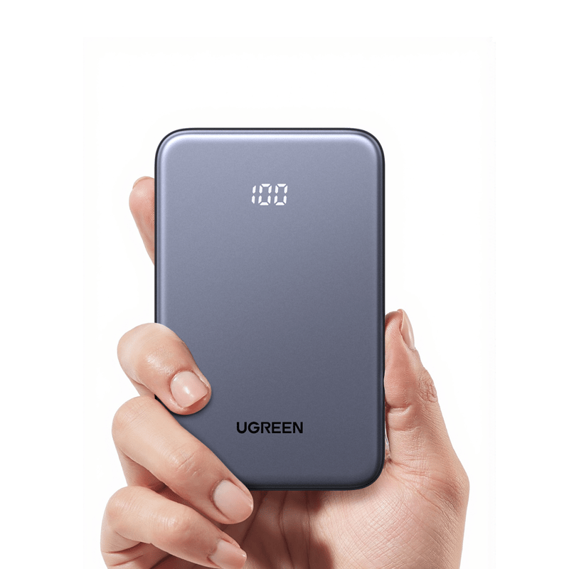 Banco de Energía Portátil 10000mAh / 20W Máximo / Puerto USB-C PD3.0 PPS / Puerto USB-A 22.5W / Batería Polímero de Litio / Pantalla Digital / Carga Rápida 3 Horas / Protocolos Múltiples / Protección · UGREEN
