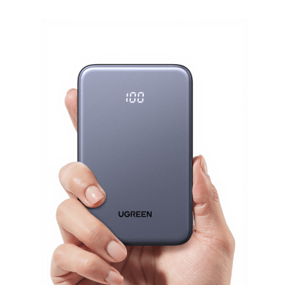 Banco de Energía Portátil 10000mAh / 20W Máximo / Puerto USB-C PD3.0 PPS / Puerto USB-A 22.5W / Batería Polímero de Litio / Pantalla Digital / Carga Rápida 3 Horas / Protocolos Múltiples / Protección · UGREEN