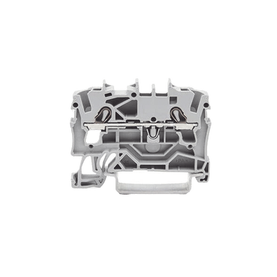 Borna de Paso / 2 Conductores / 2.5 mm² / Aplicaciones Ex e II / Push-in CAGE CLAMP® / Marcaje Lateral y Central / Carril DIN 35 x 15 y 35 x 7.5 / Gris · WAGO