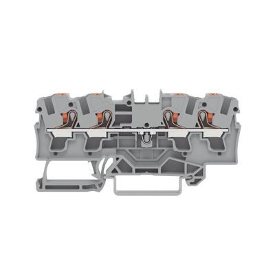 Borna de Paso / 4 Conductores / Push-in CAGE CLAMP® / 4 mm² / 32 A / 800 V / Carril DIN / ATEX IECEx / Prueba Ø4 mm · WAGO