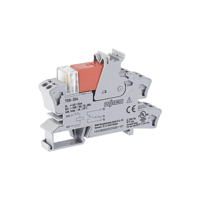 Módulo con Relé / 24 VCC / 16 A / 1 Inversor / Push-in CAGE CLAMP® / LED Rojo / IP20 / Montaje Carril DIN · WAGO