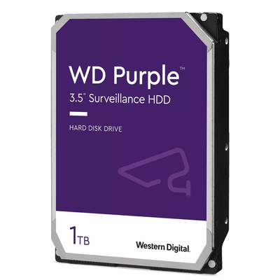 Disco Duro Purple de 1 TB / 5400 RPM / Optimizado para Soluciones de Videovigilancia / Uso 24-7 / 3 Años de Garantia · Western Digital (WD)