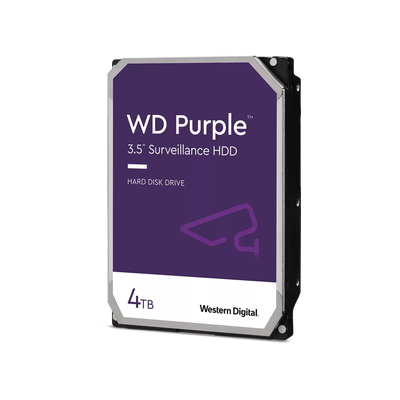 Disco Duro PURPLE de 4TB / 3 AÑOS DE GARANTÍA / Para Videovigilancia · Western Digital (WD)