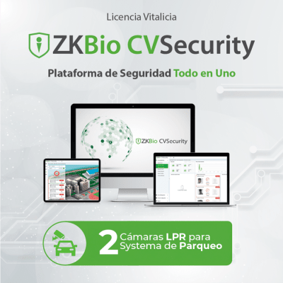 Licencia para ZKBio CVsecurity para modulo de estacionamiento de 2 carriles con camara de reconocimiento de placas · ZKTECO