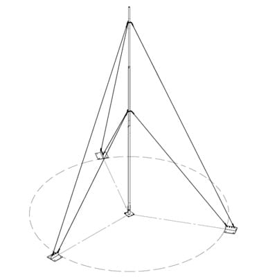 Kit con Mástil Telescópico de 12 m con Accesorios de Instalación (No incluye retenida). · SYSCOM TOWERS