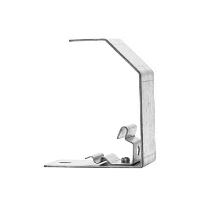 Estribo de suspensión, suspende charolas de 50 y 100 mm de ancho, acabado Electro Zinc · CHAROFIL